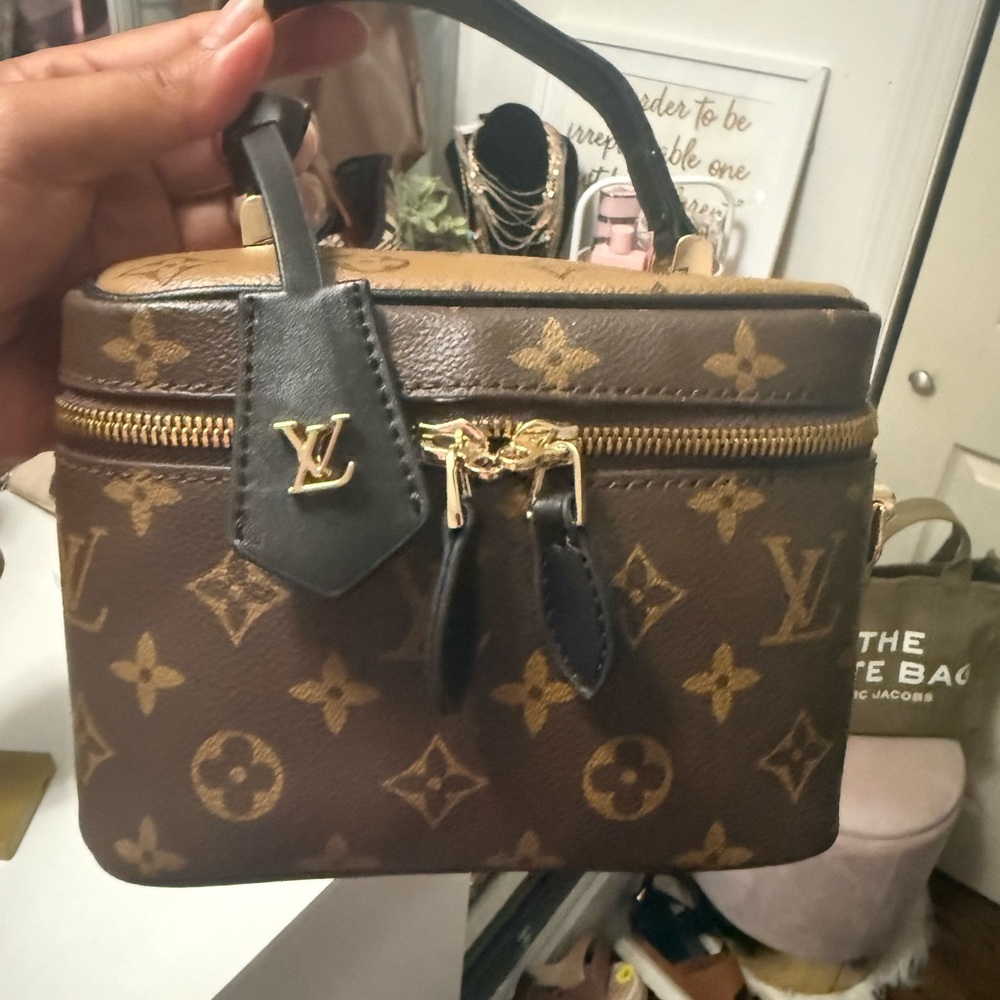 Luxury LV Brown and Gold Monogram Vanity Case